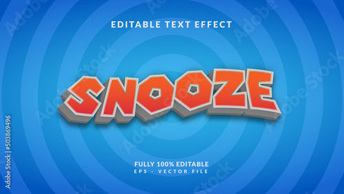 Editable text effect snooze style photo