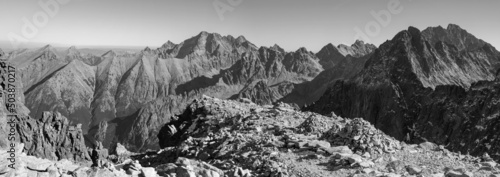 High Tatras - The look direction to Lomnicky and Pysny peaks from Rysy peak.