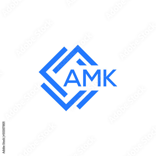 AMK technology letter logo design on white  background. AMK creative initials technology letter logo concept. AMK technology letter design.
 photo