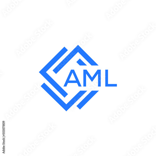 AML technology letter logo design on white  background. AML creative initials technology letter logo concept. AML technology letter design.
