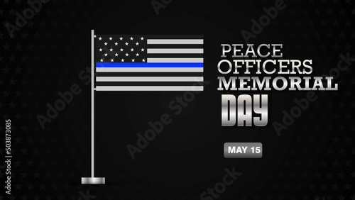 Peace Officers Memorial Day. May 15 Holiday celebration concept.  Abstract web banner, Poster and template design vector illustration.