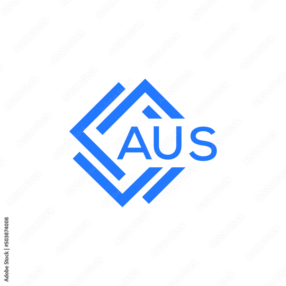 AUS technology letter logo design on white  background. AUS creative initials technology letter logo concept. AUS technology letter design.