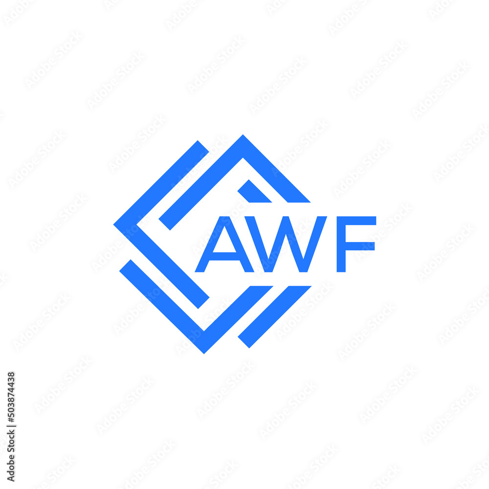 Obraz premium AWF technology letter logo design on white background. AWF creative initials technology letter logo concept. AWF technology letter design.