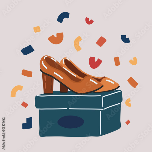 Vector illustration of White shoe box