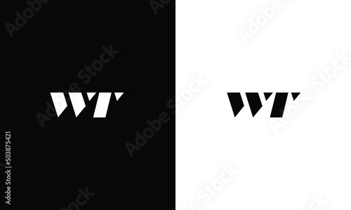Fotografiet Initial Letters WT, TW logo - unique vector symbols
