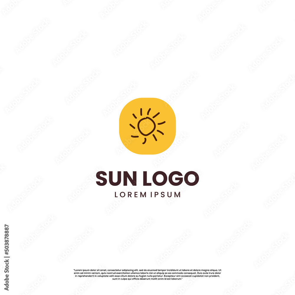 simple cartoon hand drawn sun logo design on isolated background simple cartoon hand drawn sun logo design on isolated background