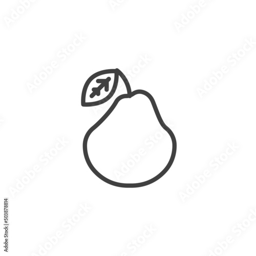 Pear fruit line icon