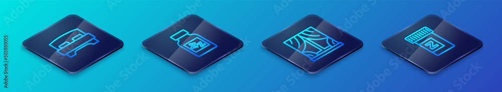 Set Isometric line Window with curtains, Big bed, Sleeping pill and icon. Vector Set Isometric line Window with curtains, Big bed, Sleeping pill and icon. Vector