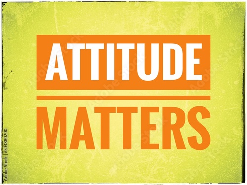Tableau sur toile Typographic poster Attitude matters | Quotes on Attitude