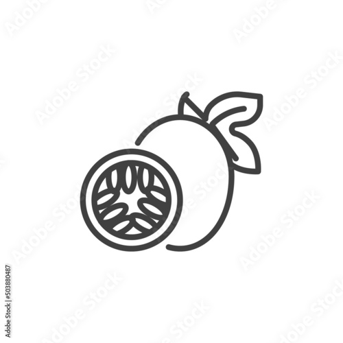 Passion fruit line icon