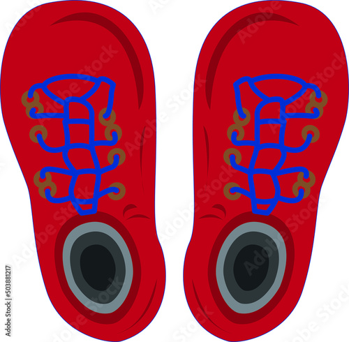 illustration of red pair of shoes. with white background