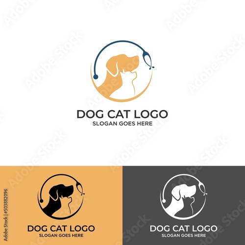 minimalist monoline lineart outline cat icon logo icon template vector illustration