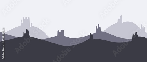 Abstract dump vector landscape illustration  can be used for background  game asset  presentation background template.