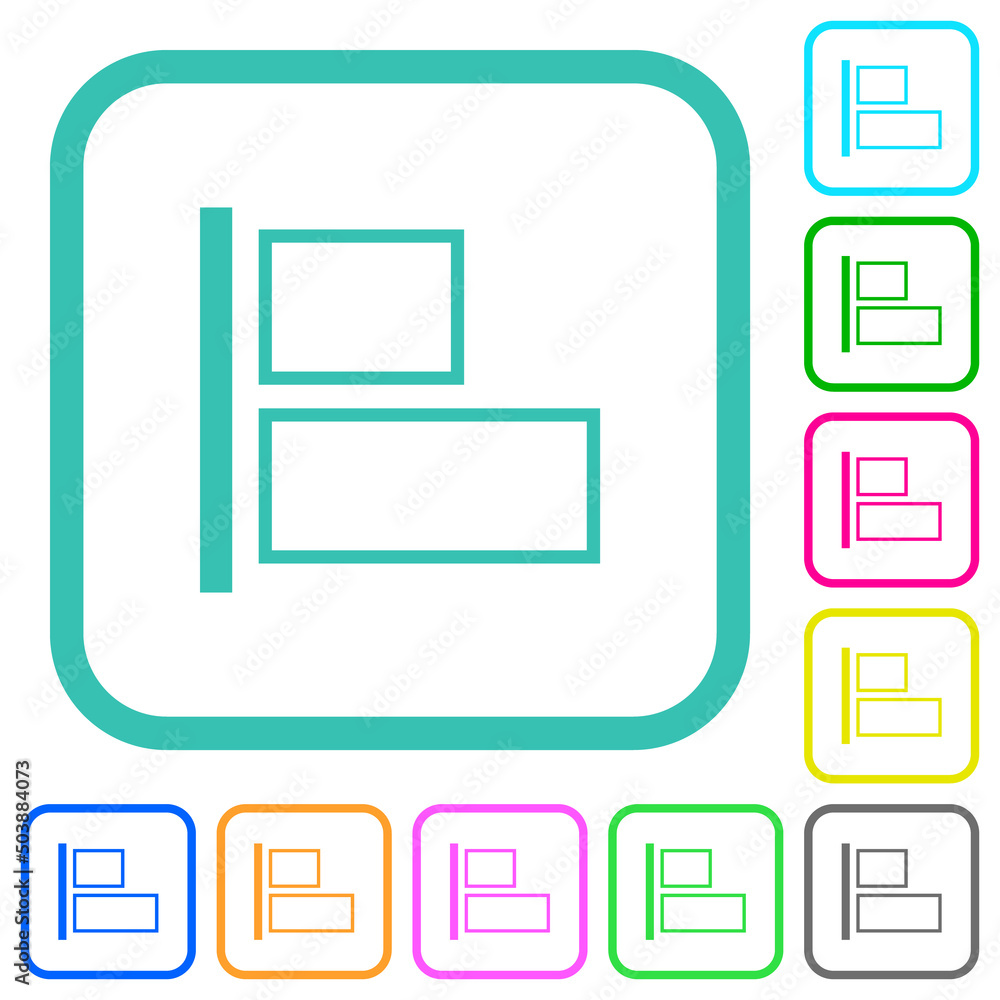 Align to left outline vivid colored flat icons Align to left outline vivid colored flat icons