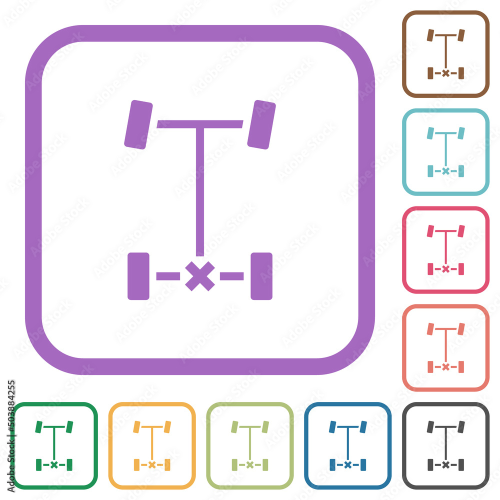 Rear differential lock simple icons Rear differential lock simple icons