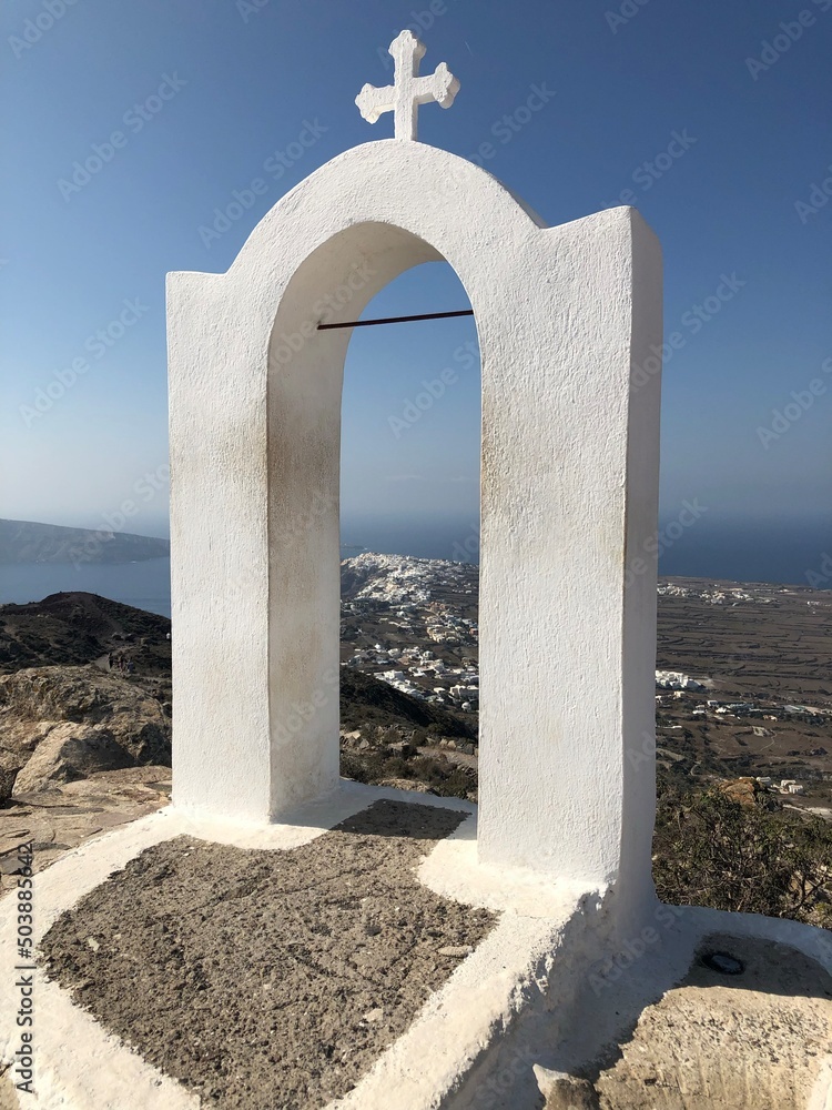 Santorini Inselblick Bogen