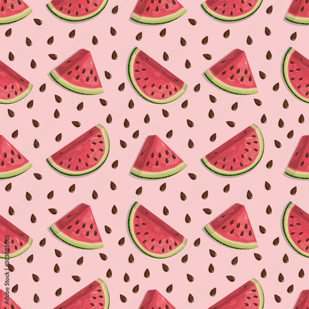 Bright pink delicious and juicy watermelons on a spring background Bright pink delicious and juicy watermelons on a spring background