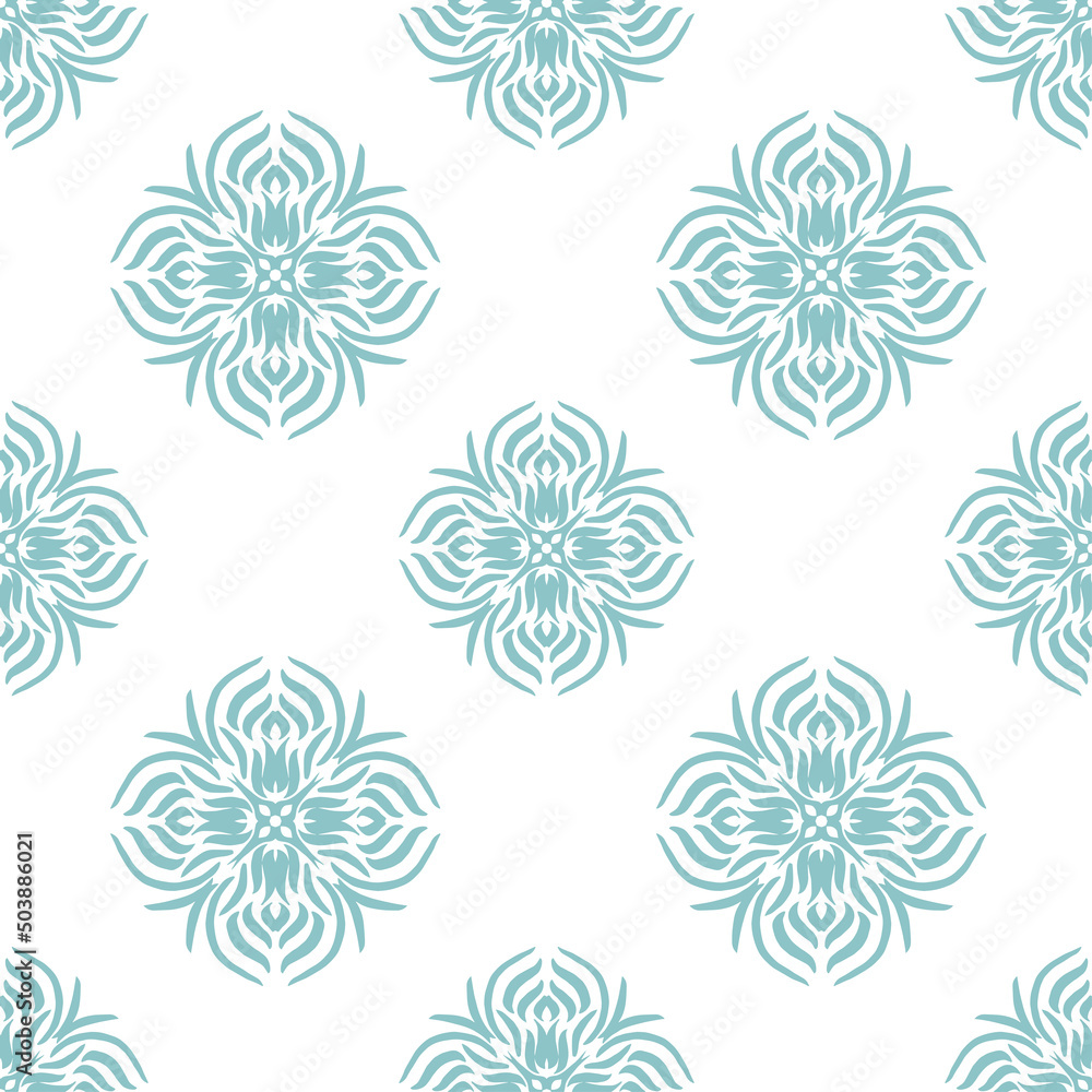 Vector seamless pattern with abstract blue floral shapes. Print for fabric, clothing, notebooks, scrapbooking, wrapping paper Vector seamless pattern with abstract blue floral shapes. Print for fabric, clothing, notebooks, scrapbooking, wrapping paper