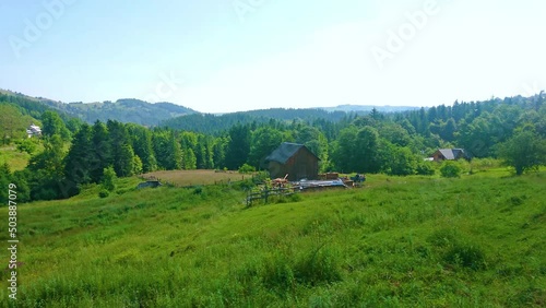 Bukovets Pass panorama, Carpathians, Ukraine photo