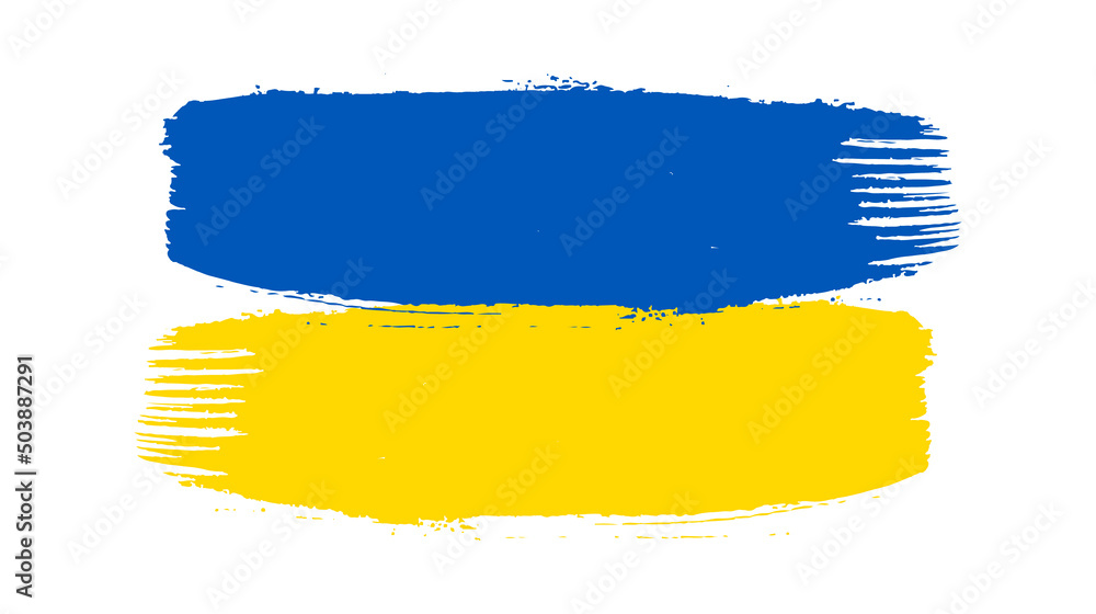 Obraz premium Ukrainian national flag in grunge style