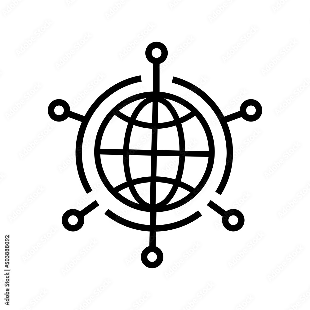 Global network icon in flat style. Cyber world vector illustration on white isolated background. Earth business concept. Global network icon in flat style. Cyber world vector illustration on white isolated background. Earth business concept.