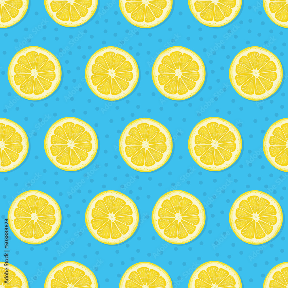 Bright juicy yellow lemons on a blue background