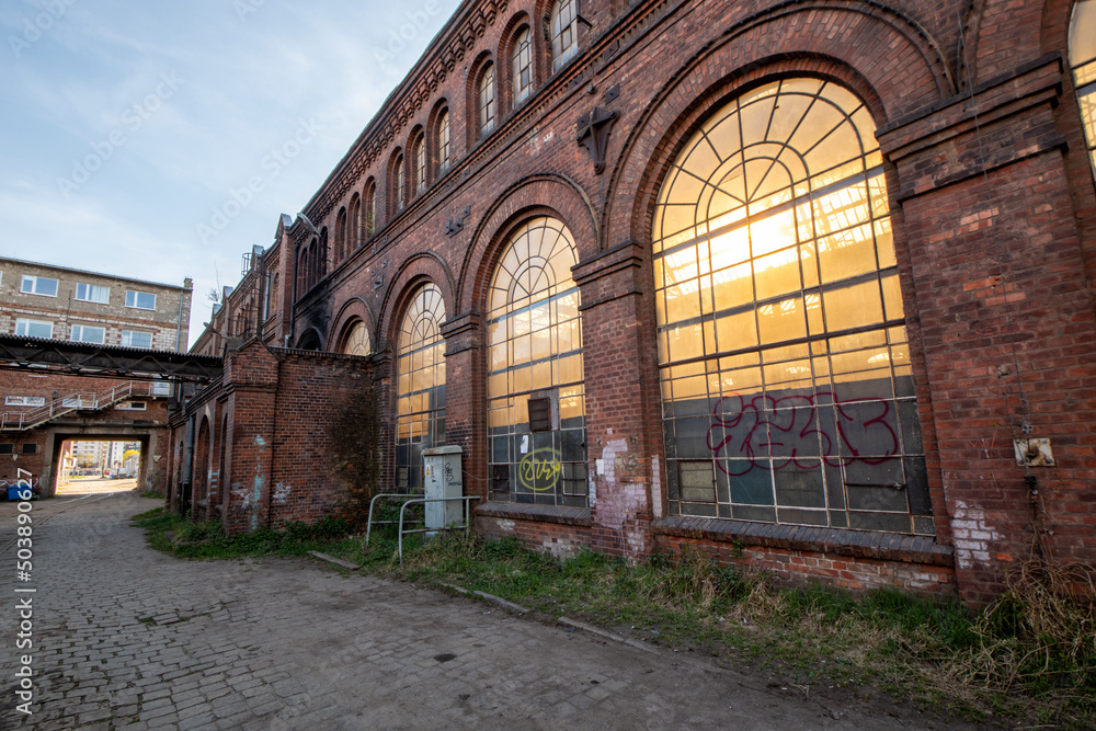 old buildings in the shipyard at gdansk in poland old buildings in the shipyard at gdansk in poland