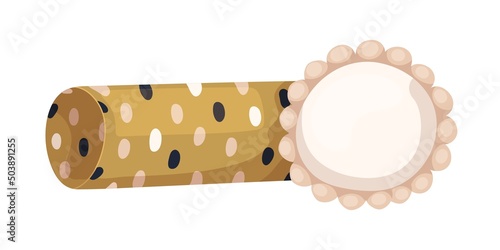Interior cushions designs. Soft neck roll and decorative round pillows for sofa, bed. Modern comfy home decoration with different pillowcases. Flat vector illustration isolated on white background