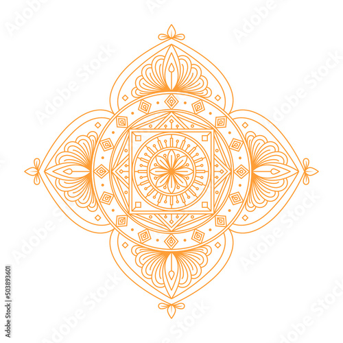 Line art design for decoration, packaging, card, coloring book page or anti stress.