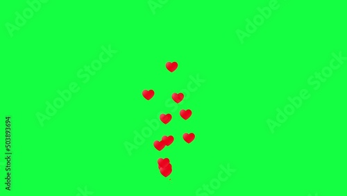 Social media Live style animated heart on green screen. 