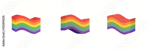 Isometric angle on white background  minimal creative concept  3d rendering  lgbt gay pride flag