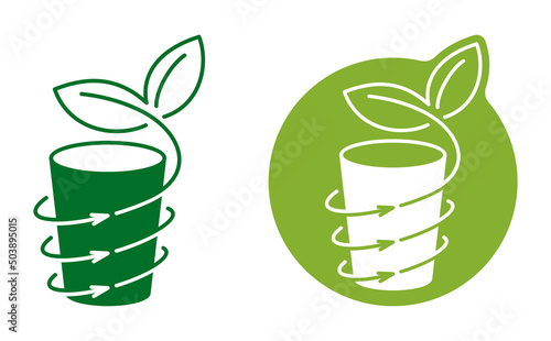 Compostable disposable drinking cup badge