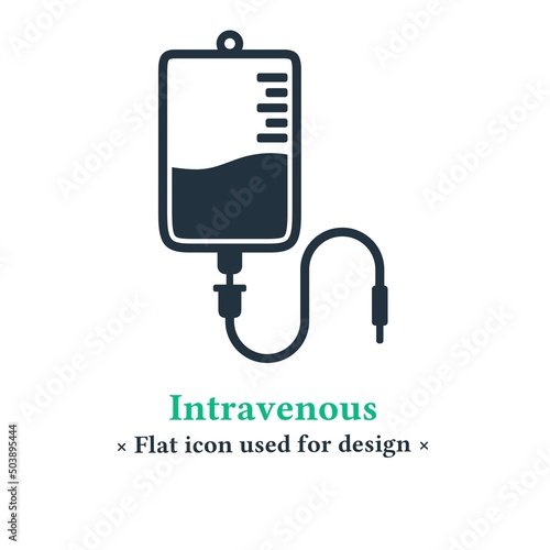 Intravenous icon vector isolated on a white background.  Infusion symbol sign, blood bag, infusion bag in trendy flat style for web and mobile apps.