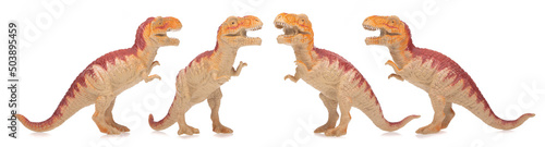 Collection of dinosaur toy isolated on white background