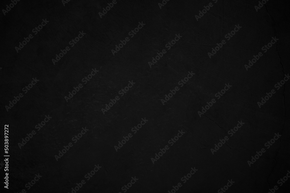 Black concrete stone texture for background in black. Cement and sand grey dark detail covering.