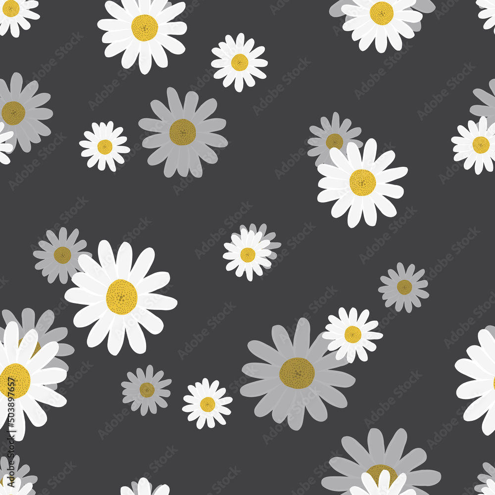 Seamless repeating background of daisies Seamless repeating background of daisies