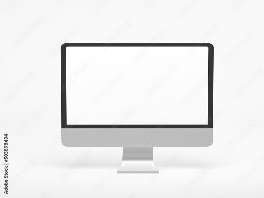 3D rendering, 3D illustration. Desktop PC on white background. Computer display. Creative ideas minimal design concept. 3D rendering, 3D illustration. Desktop PC on white background. Computer display. Creative ideas minimal design concept.