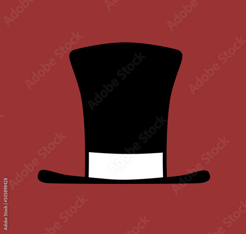 Wizard's hat galley isolated on a dark red background. Cartoon style object vector illustration.