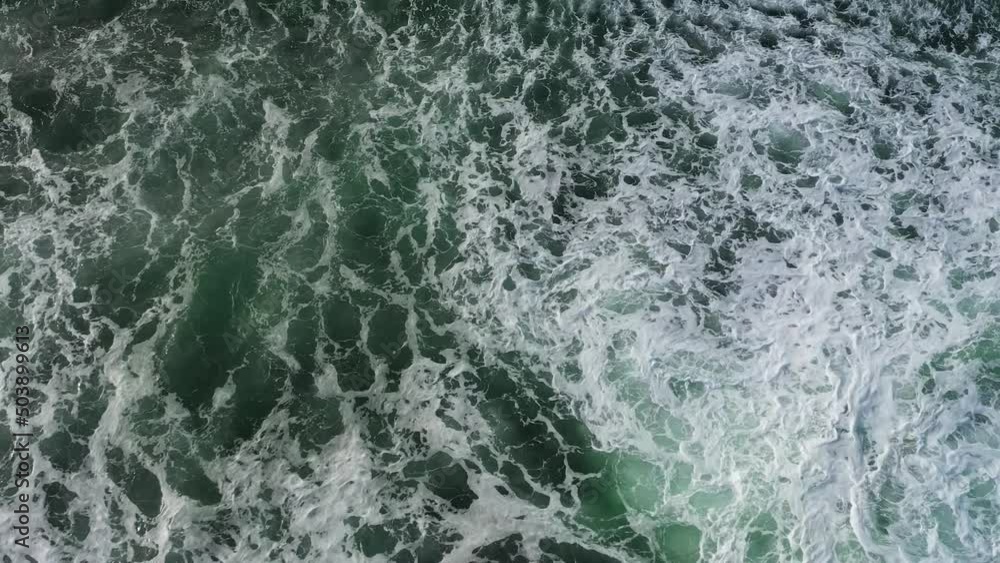 Aerial drone of the giant waves, foaming and splashing in the Ocean. Sri Lanka. Aerial drone of the giant waves, foaming and splashing in the Ocean. Sri Lanka.