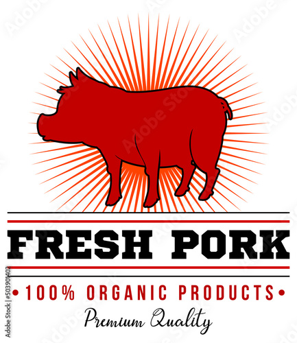 Silhouette pig logo for pork products