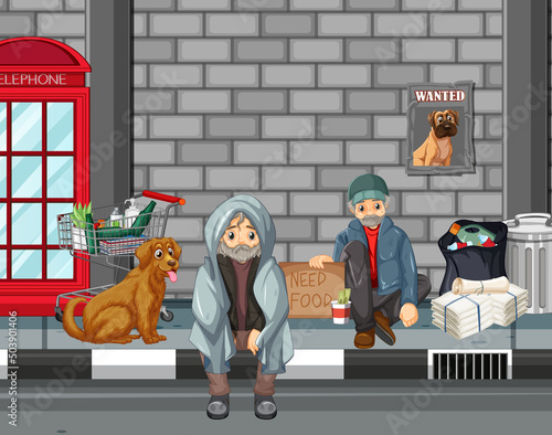 Homeless people in the city