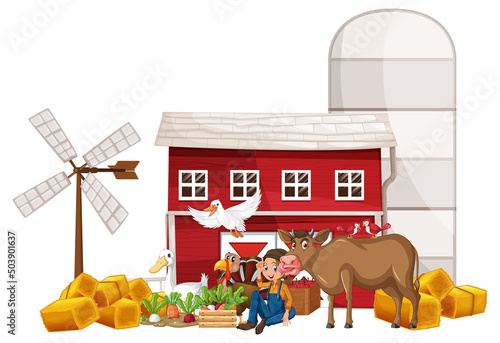 Farming theme with many animals