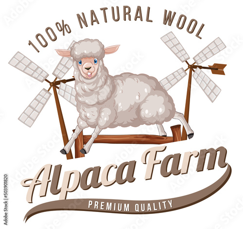 Alpaca farm logo for wool products