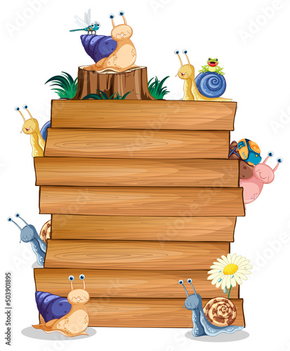Insect with wooden frame board banner