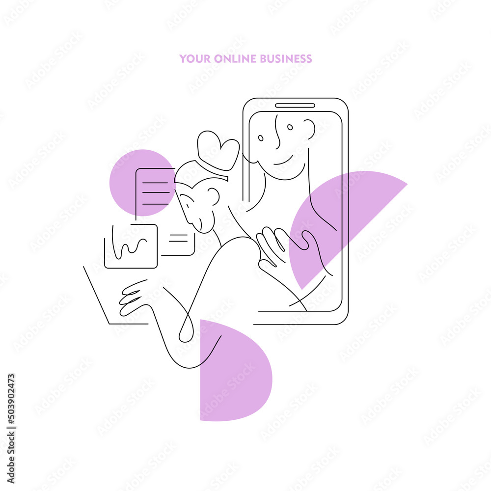 start your business. Minimalistic linear poster of the origin of your own business, motivation to start something of your own and stop working for someone else. online business development