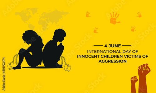 International Day of Innocent Children Victims of Aggression. Template for background, banner, card, poster. vector illustration.