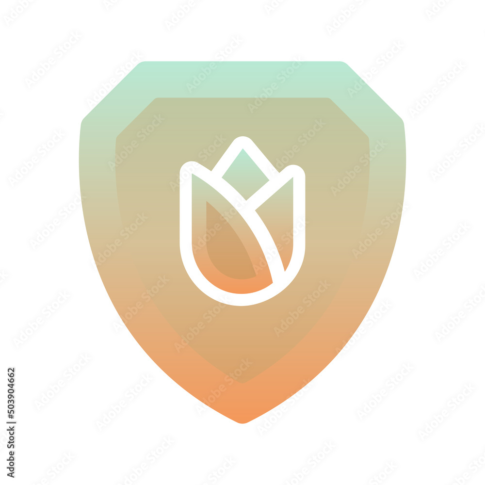flower shield gradient logo design template icon flower shield gradient logo design template icon