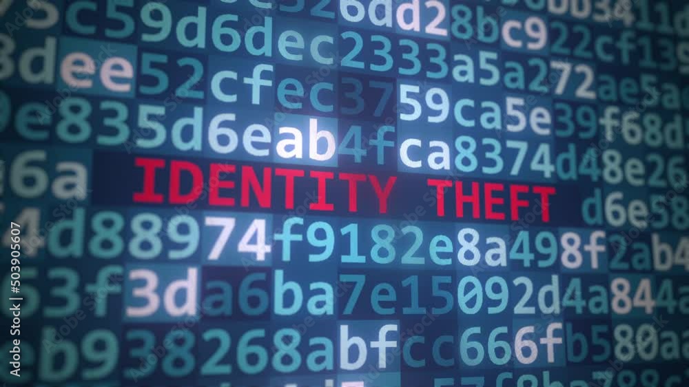 Code and IDENTITY THEFT text on the computer display Code and IDENTITY THEFT text on the computer display