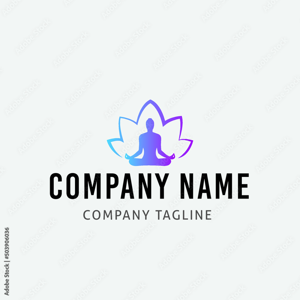 Yoga Icon Vector Logo Design Yoga Icon Vector Logo Design