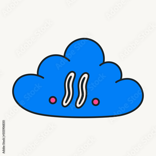 Cartoon vector funny cute cloud Comic character.